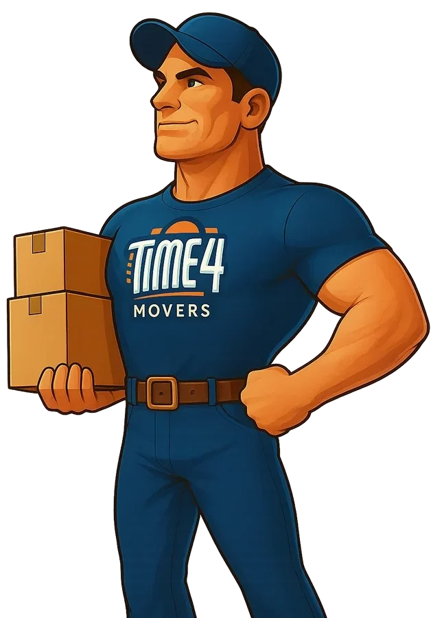 strong mover holding boxes wearing company uniform for packing and moving service demo image