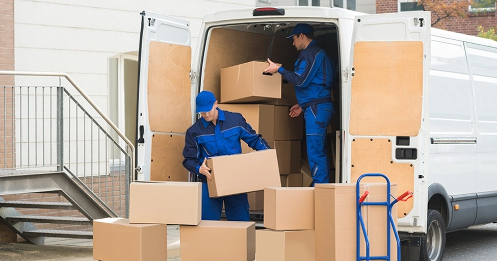 parcels are loading in a car for moving
